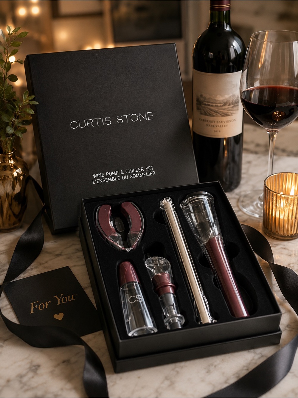 Wine Accessory Set with Vacuum Pump